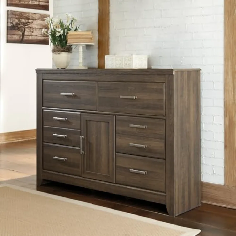 Juararo Rustic 6 Drawer Dresser with 1 Cabinet & Adjustable view 2