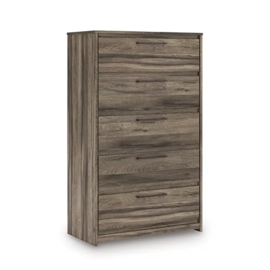 Jusika Rustic 5-Drawer Chest with Easy Glide and Safety Stop