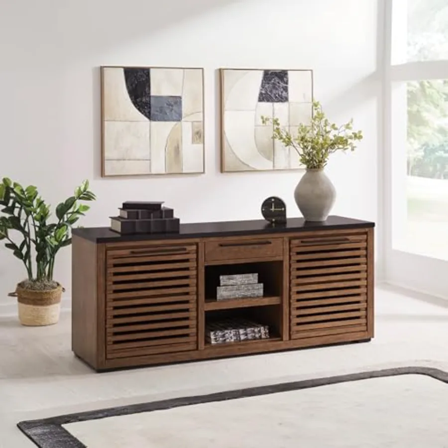 Kallari Casual Credenza with Anti-Tipping and Adjustable Shelf view 2