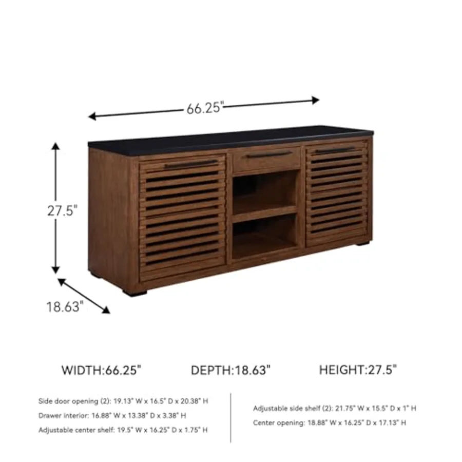 Kallari Casual Credenza with Anti-Tipping and Adjustable Shelf view 3