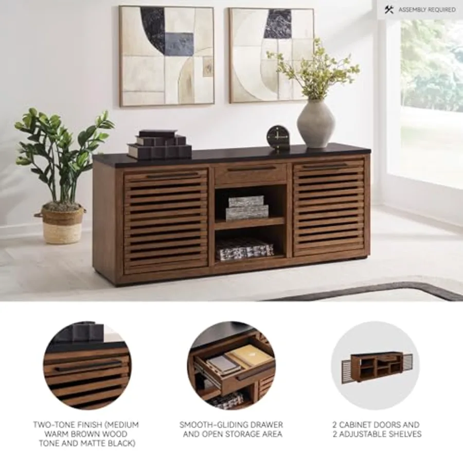 Kallari Casual Credenza with Anti-Tipping and Adjustable Shelf view 4