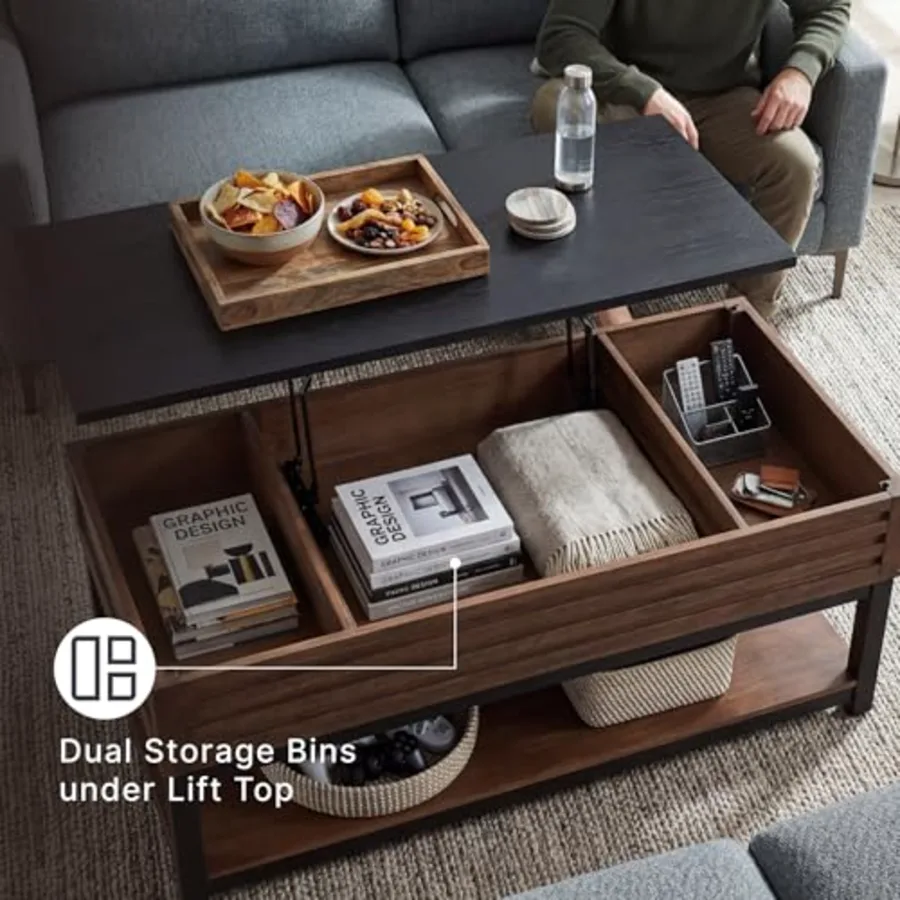 Kallari Wood Lift-Top Coffee Table with Storage view 5