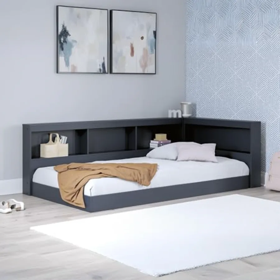 Kids Twin Bookcase Storage Bed view 2