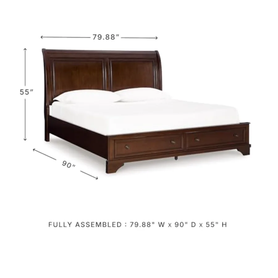 King Sleigh Storage Bed Frame view 3