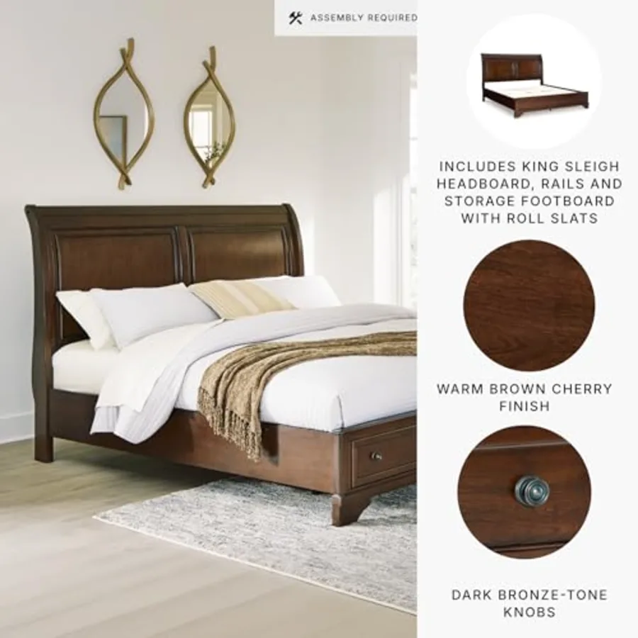 King Sleigh Storage Bed Frame view 4