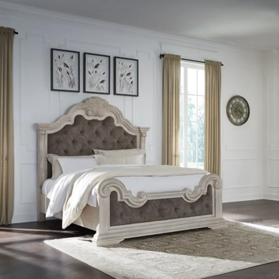 King Upholstered Panel Bed view 2