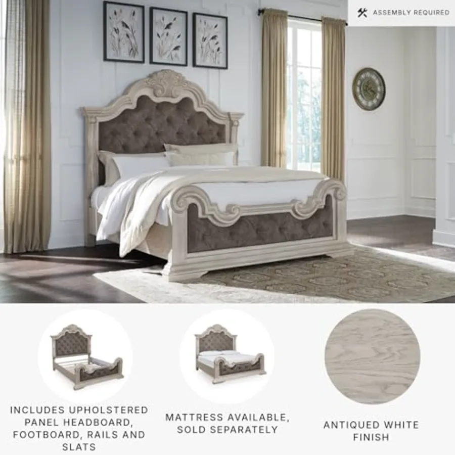 King Upholstered Panel Bed view 4