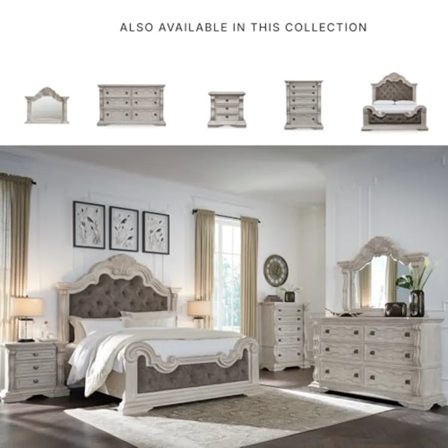 King Upholstered Panel Bed view 5