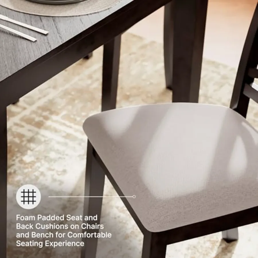 Langwest 6-Piece Dining Table Set with Bench view 4
