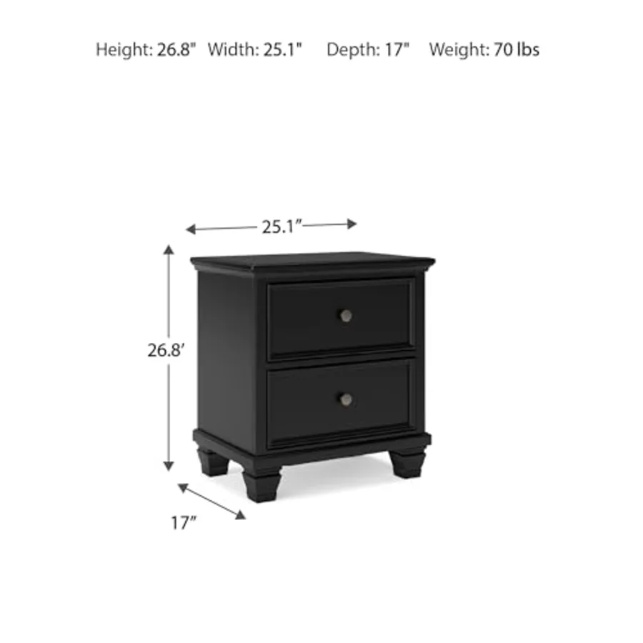 Lanolee Classic 2 Drawer Nightstand for Bedroom view 3