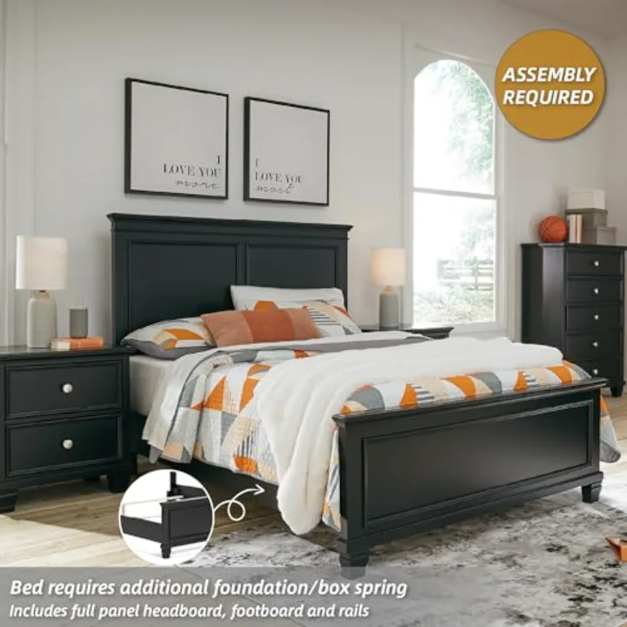 Lanolee Transitional Full Panel Bed with Tapered Feet view 4