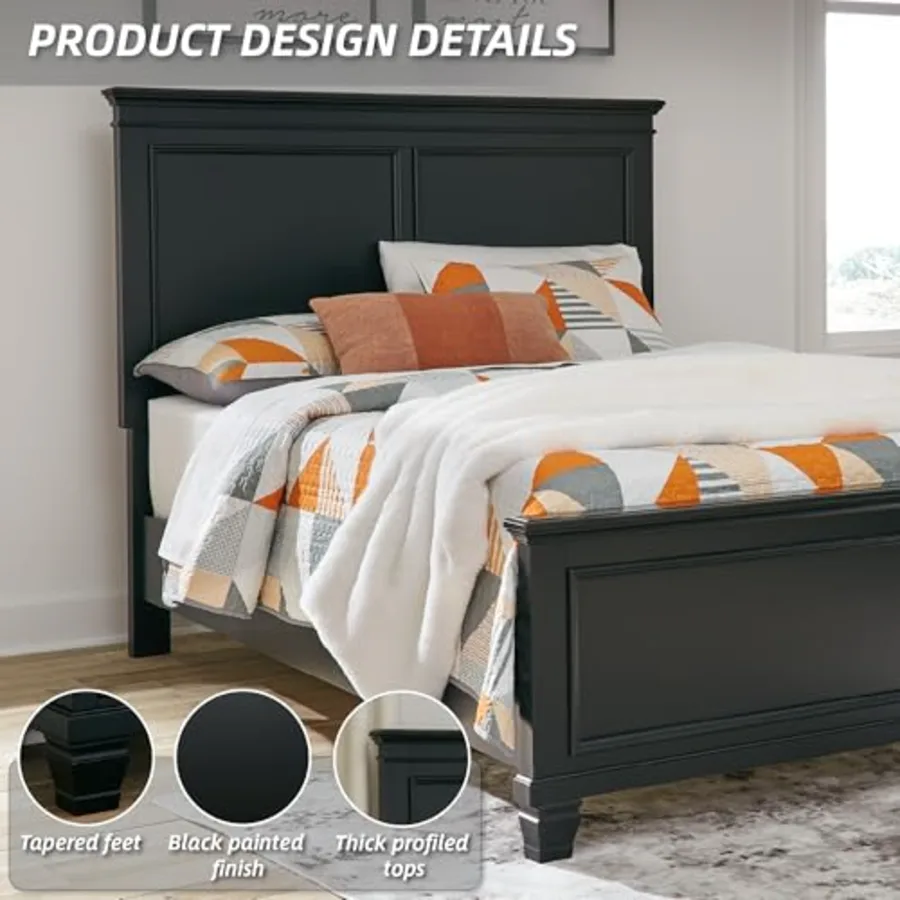 Lanolee Transitional Full Panel Bed with Tapered Feet view 5