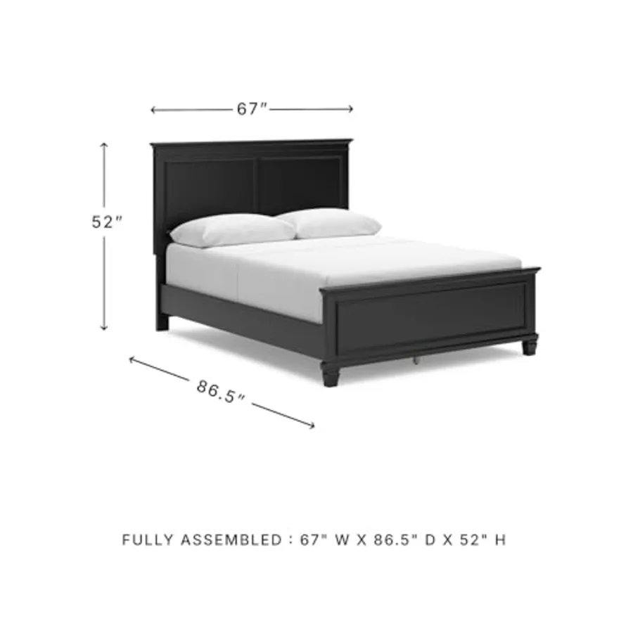 Lanolee Transitional Queen Panel Bed with Tapered Feet view 3