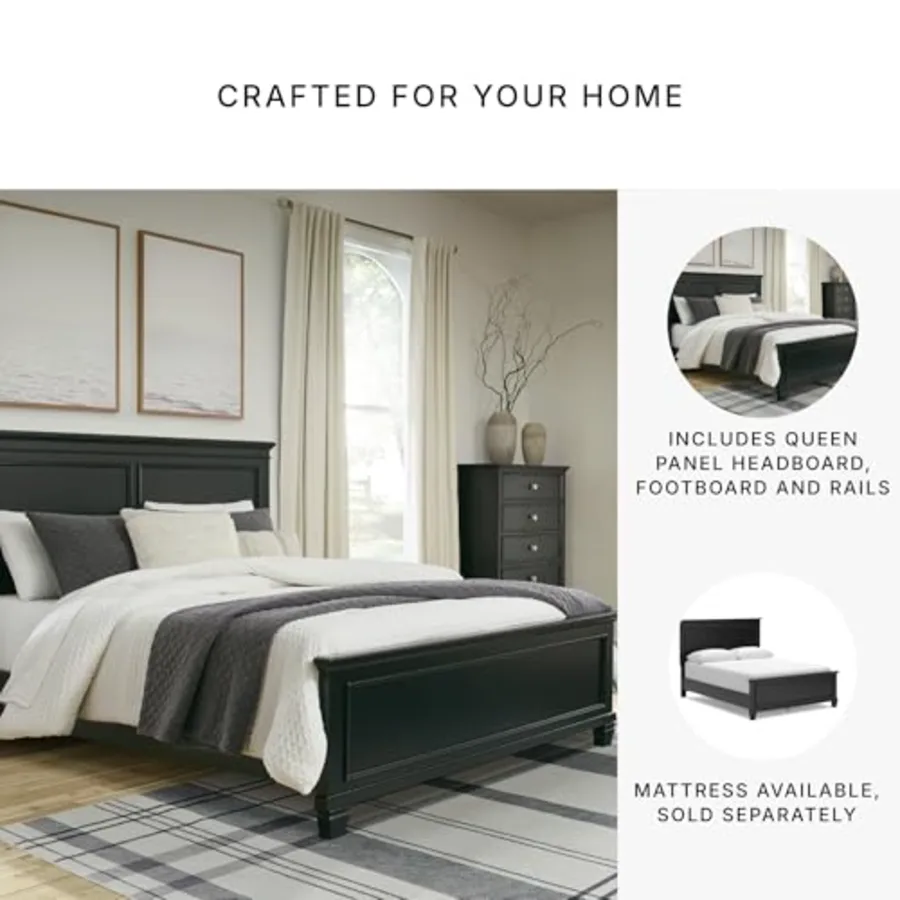 Lanolee Transitional Queen Panel Bed with Tapered Feet view 5