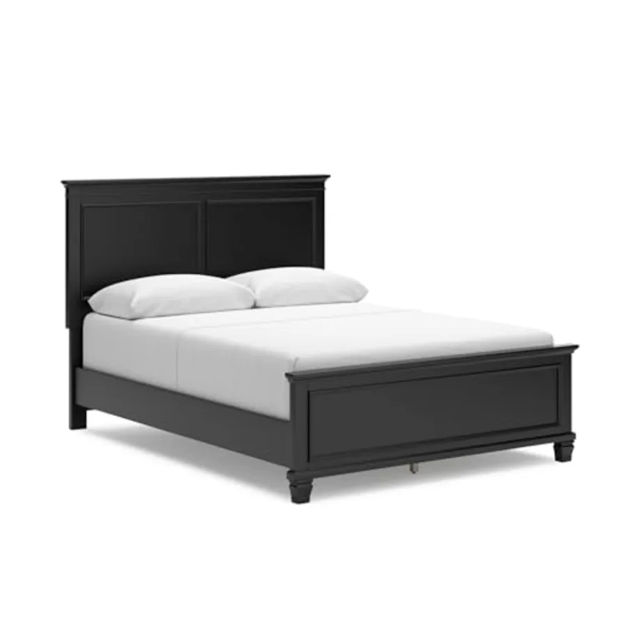 Lanolee Transitional Queen Panel Bed with Tapered Feet