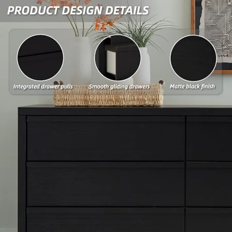 Large 6 Drawer Dresser for Bedroom view 5