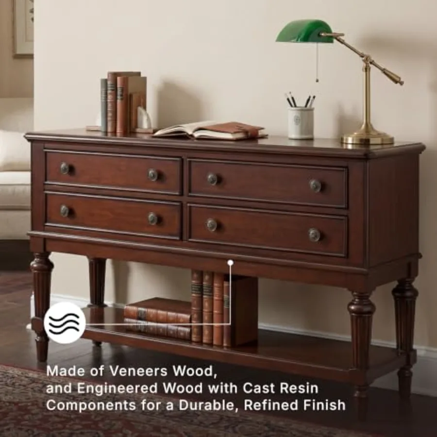 Lavinton Classic 4-Drawer Dining Server with Open Shelf view 4
