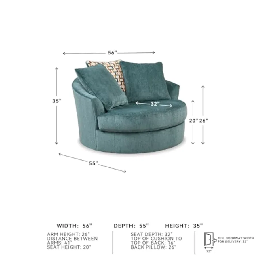 Laylabrook Scandinavian Upholstered Oversized Swivel Accent view 3