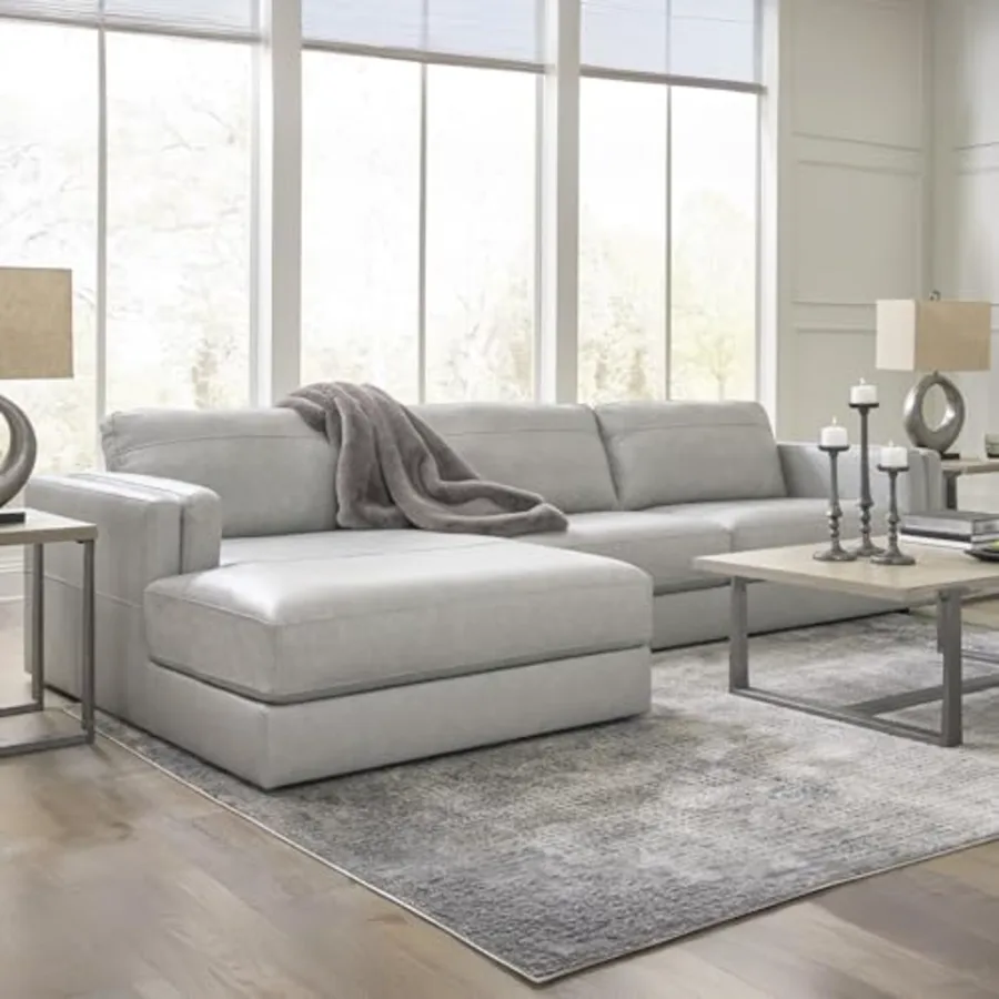Leather Match Sectional Couch view 2