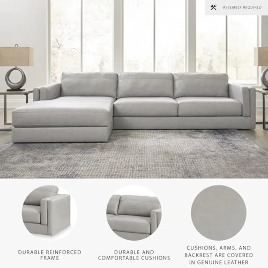 Leather Match Sectional Couch view 4