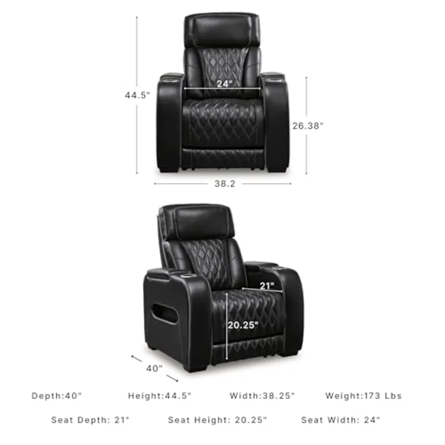 Leather Power Recliner Chair view 3