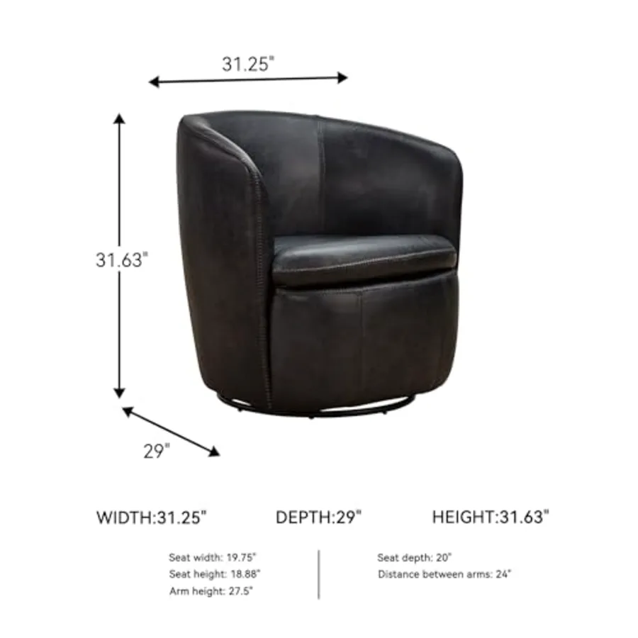 Leather Swivel Accent Chair view 3
