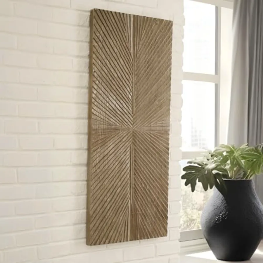 Lenora Rustic Sunburst Wood 20 x 48 Inch Wall Decor view 2
