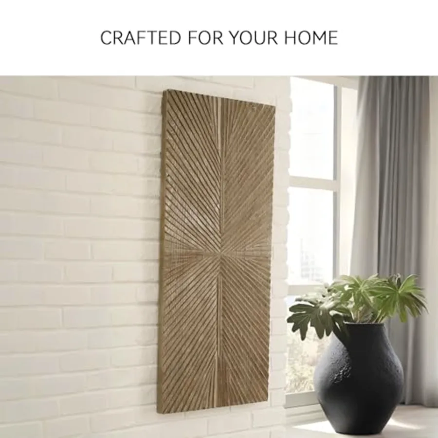 Lenora Rustic Sunburst Wood 20 x 48 Inch Wall Decor view 4