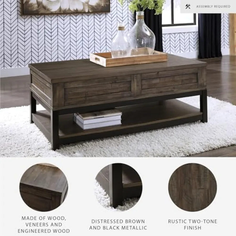 Lift Top Coffee Table with Storage view 4