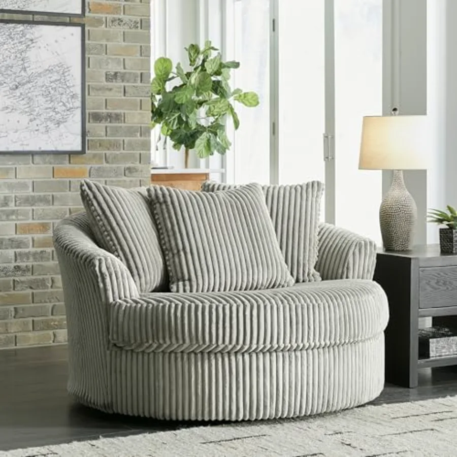 Lindyn Oversized Round Swivel Accent Chair view 2
