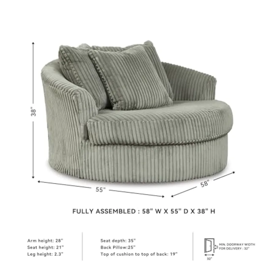 Lindyn Oversized Round Swivel Accent Chair view 3