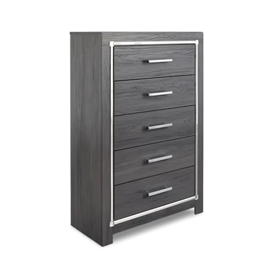 Lodanna Fully Assembled Gray 5 Drawer Chest