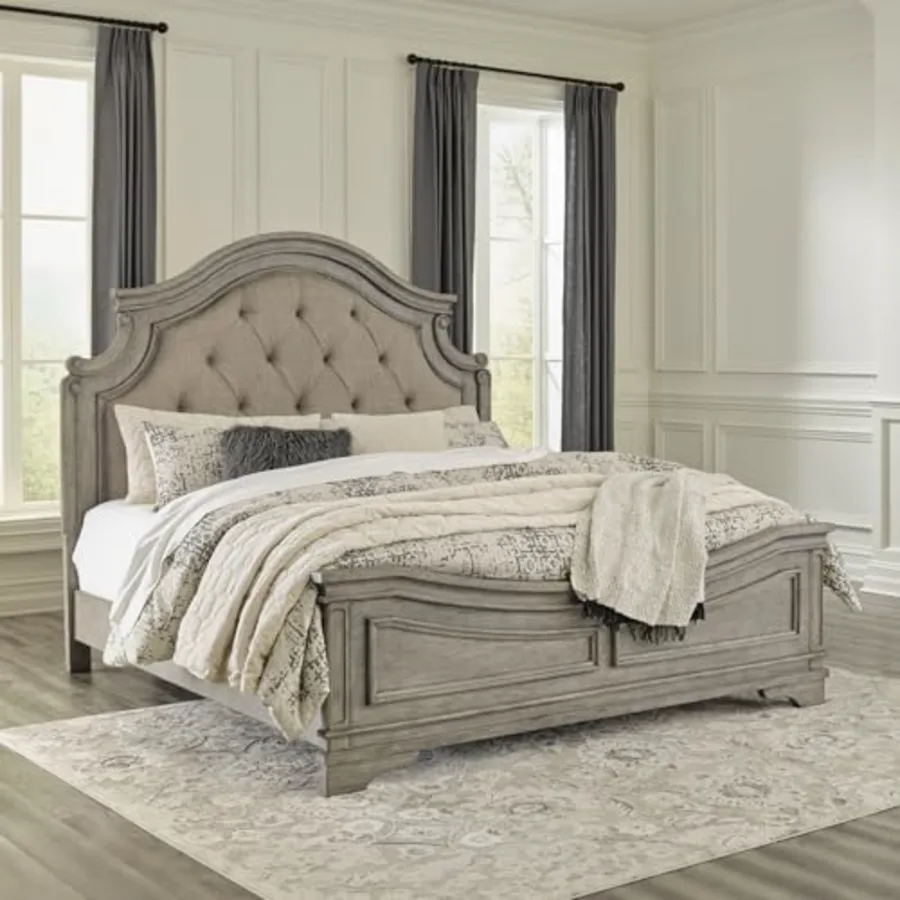 Lodenbay Traditional Upholstered Tufted Panel Bed view 2