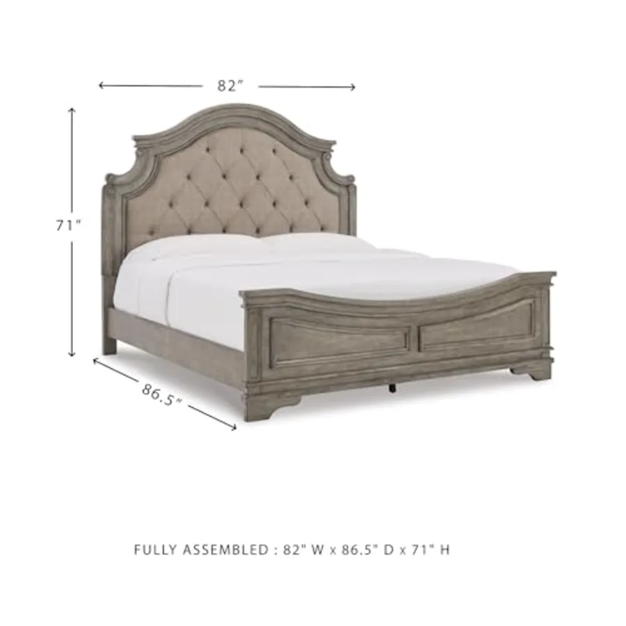 Lodenbay Traditional Upholstered Tufted Panel Bed view 3