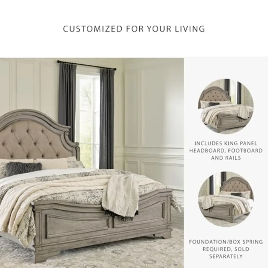 Lodenbay Traditional Upholstered Tufted Panel Bed view 5