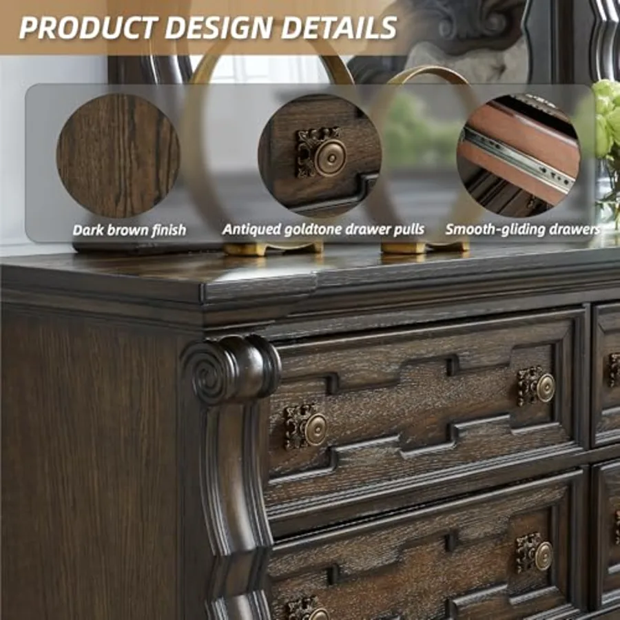 Maylee 6 Drawer Dresser with Mirror view 5