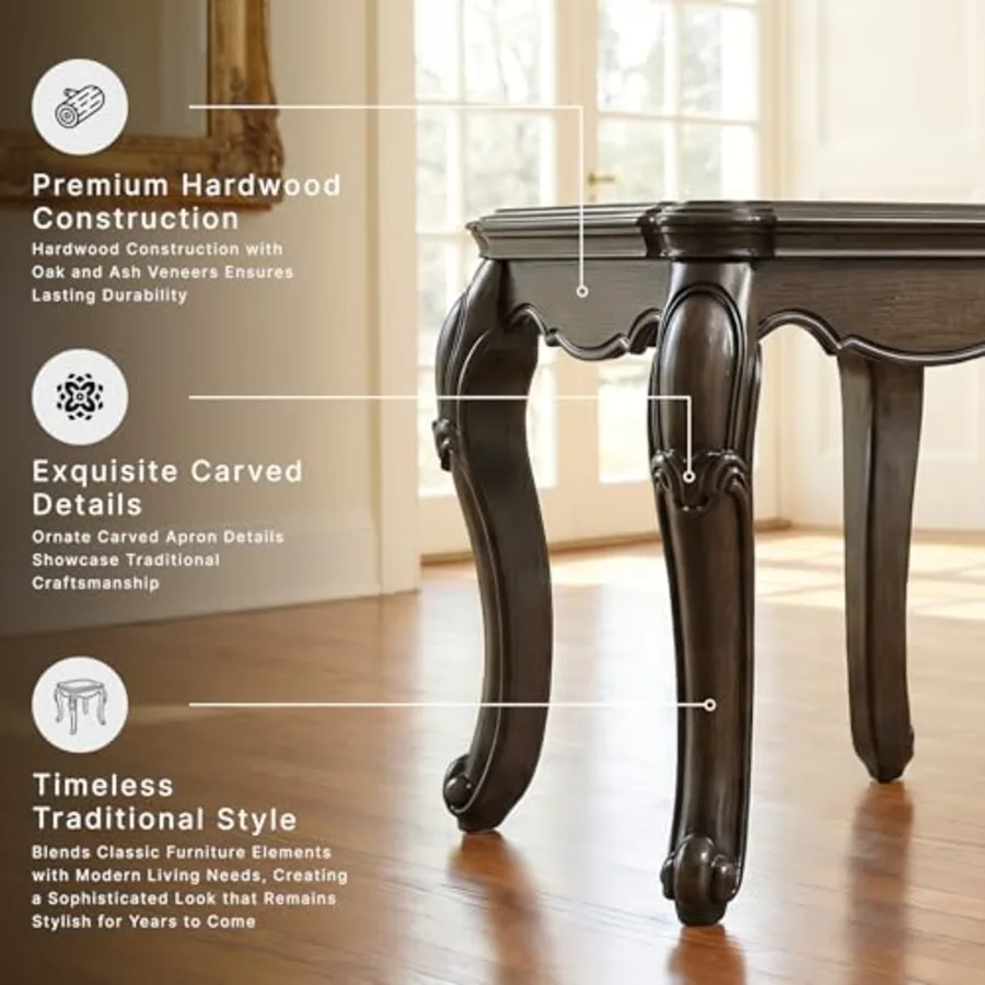 Maylee Classic Coffee Table with Cabriole Legs view 4