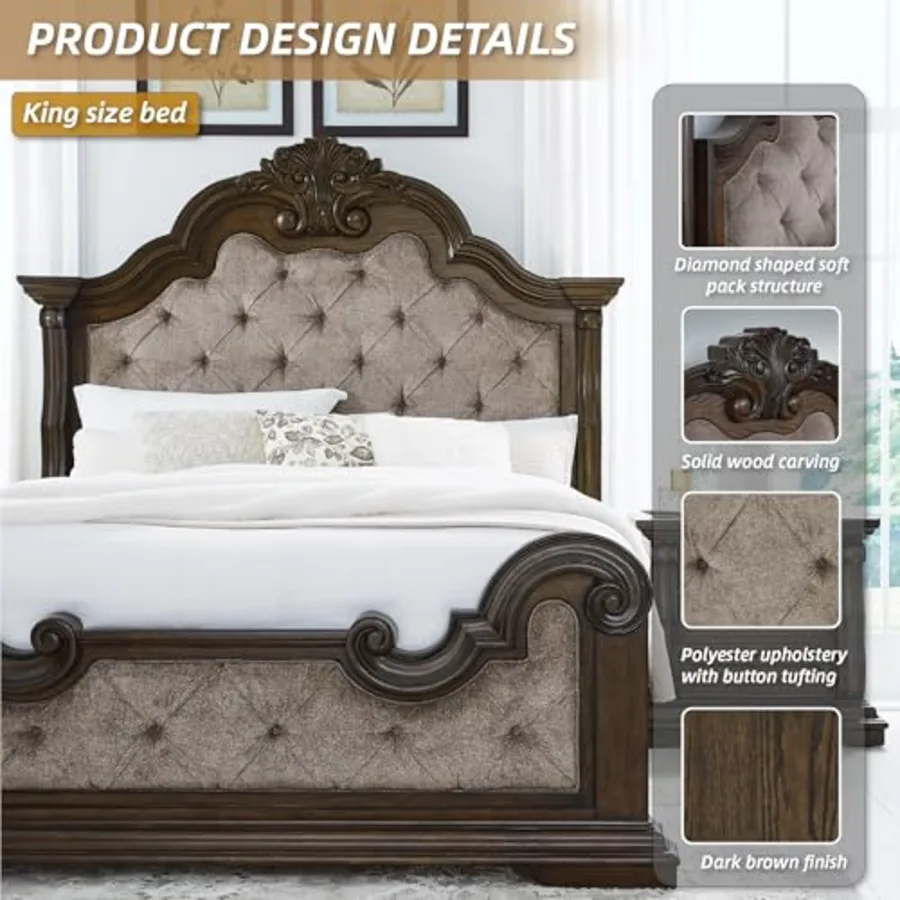 Maylee King Size Bed Frame and Headboard view 4
