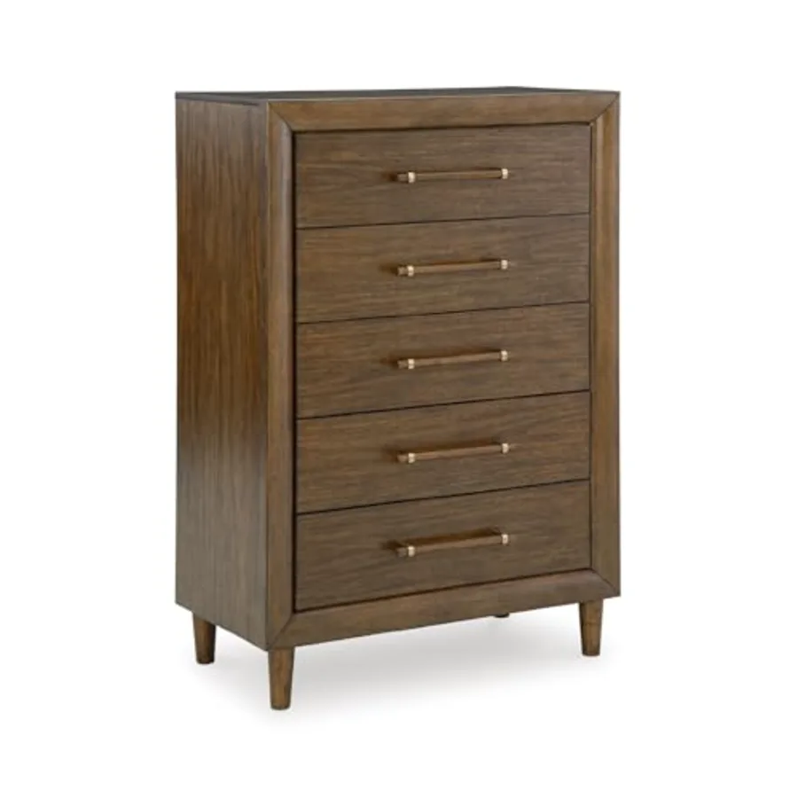 Mid-Century Modern 5 Drawer Tall Dresser