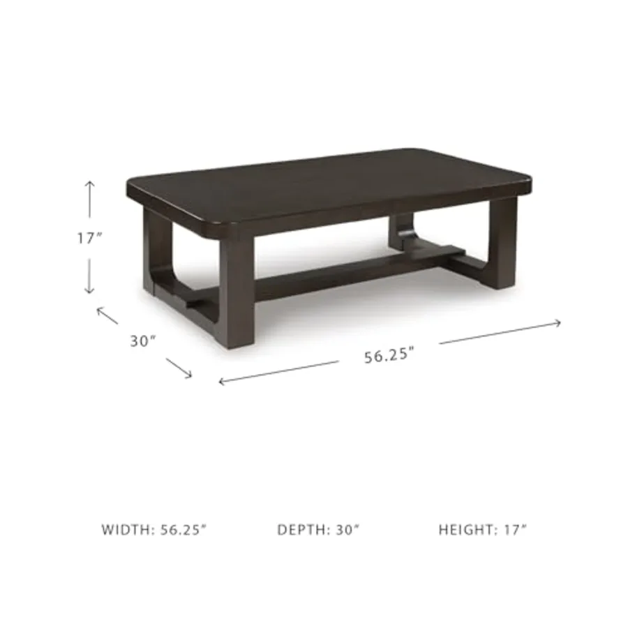 Modern Wood Rectangle Coffee Table view 3