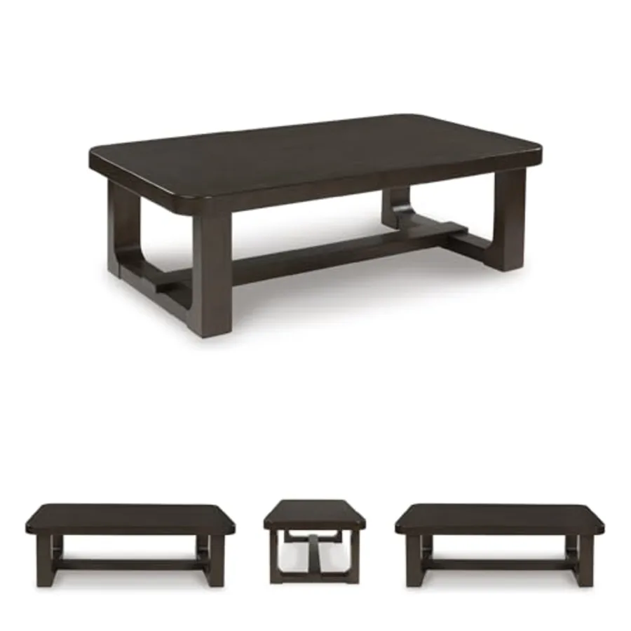 Modern Wood Rectangle Coffee Table view 5