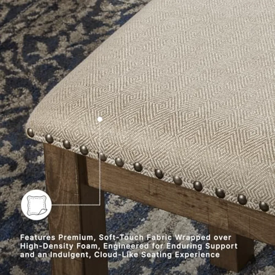 Moriville Casual Rustic Upholstered Dining Bench view 5