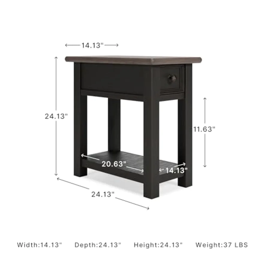 Narrow Side Table with Charging Station view 3