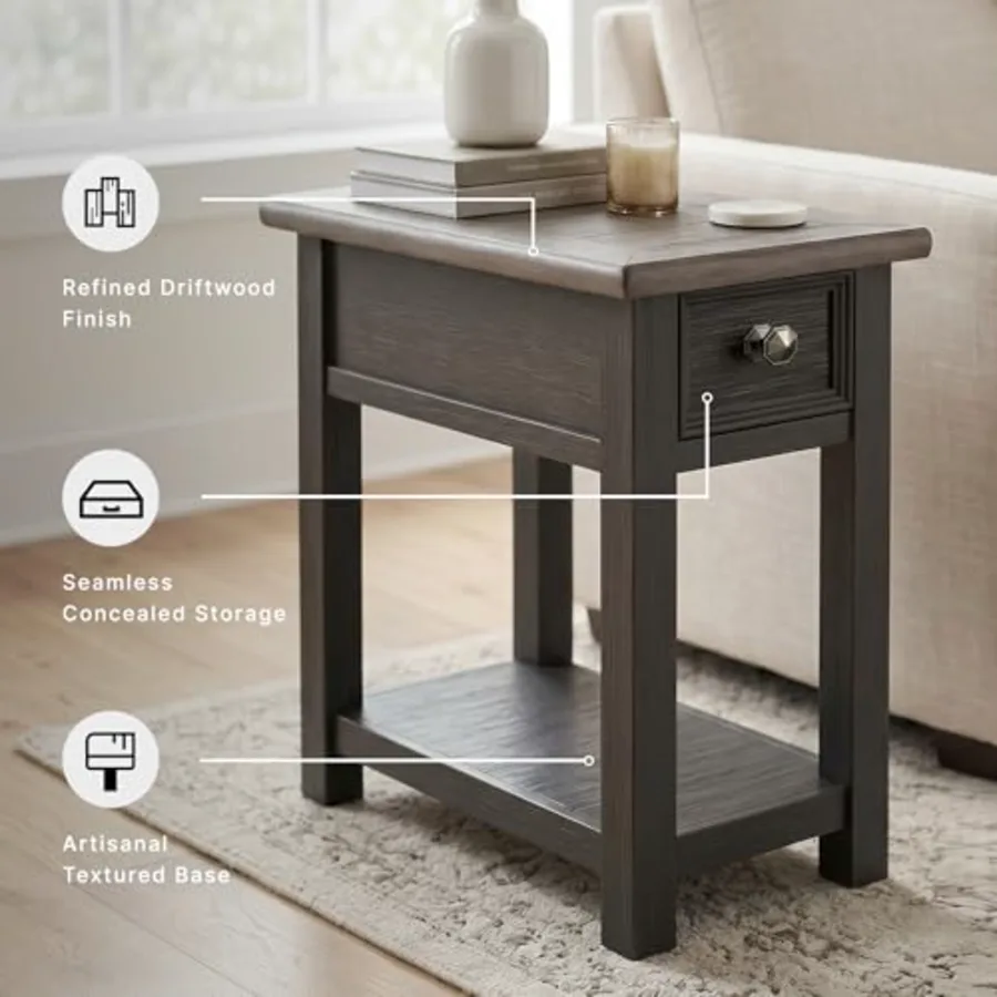 Narrow Side Table with Charging Station view 4