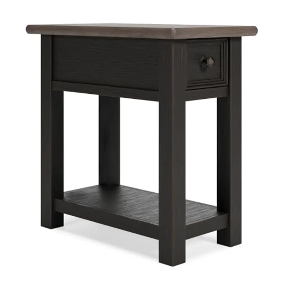 Narrow Side Table with Charging Station