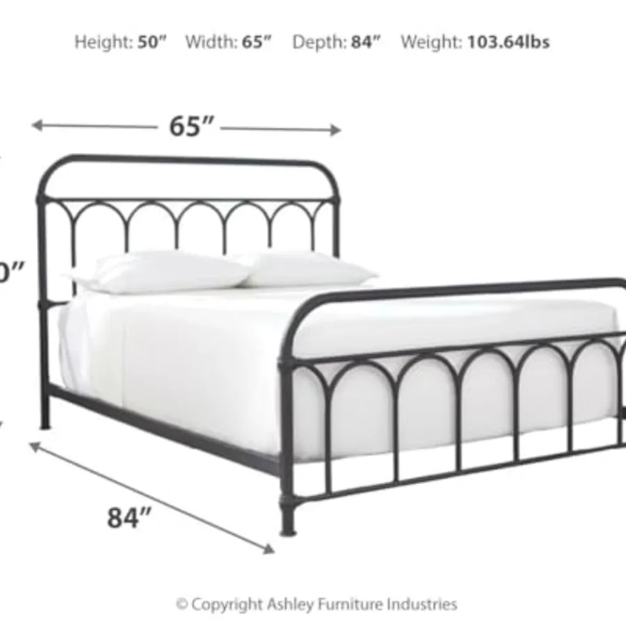 Nashburg Farmhouse Industrial Queen Metal Bed view 3