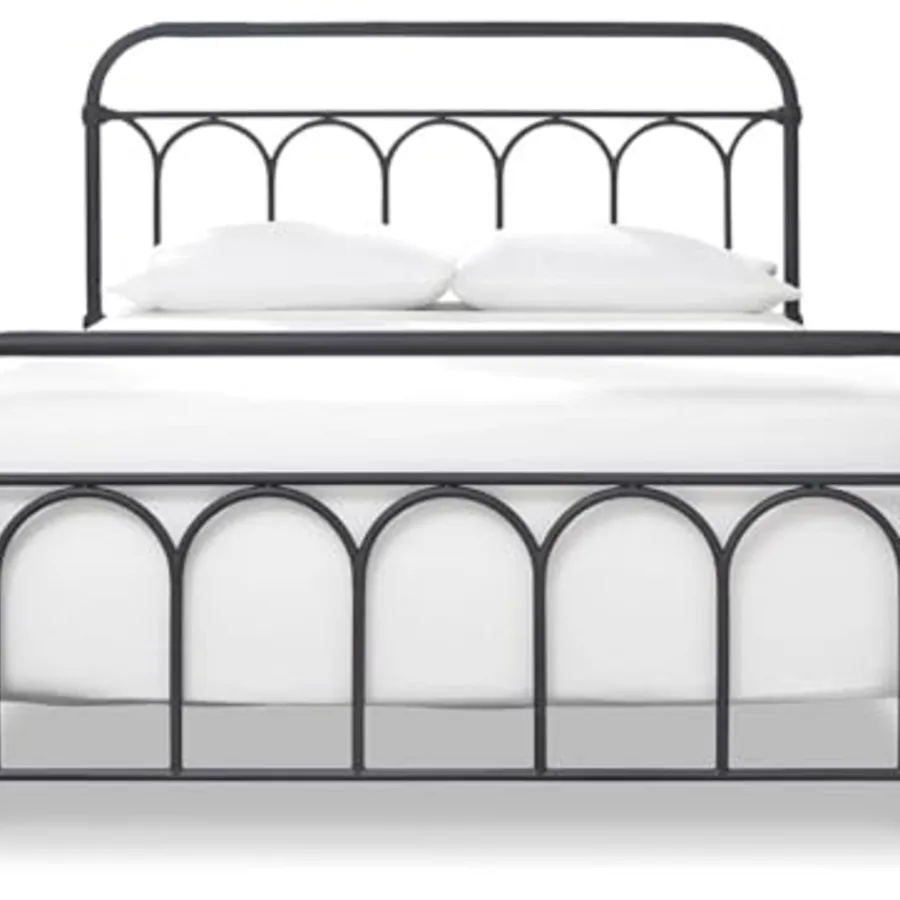 Nashburg Farmhouse Industrial Queen Metal Bed view 4