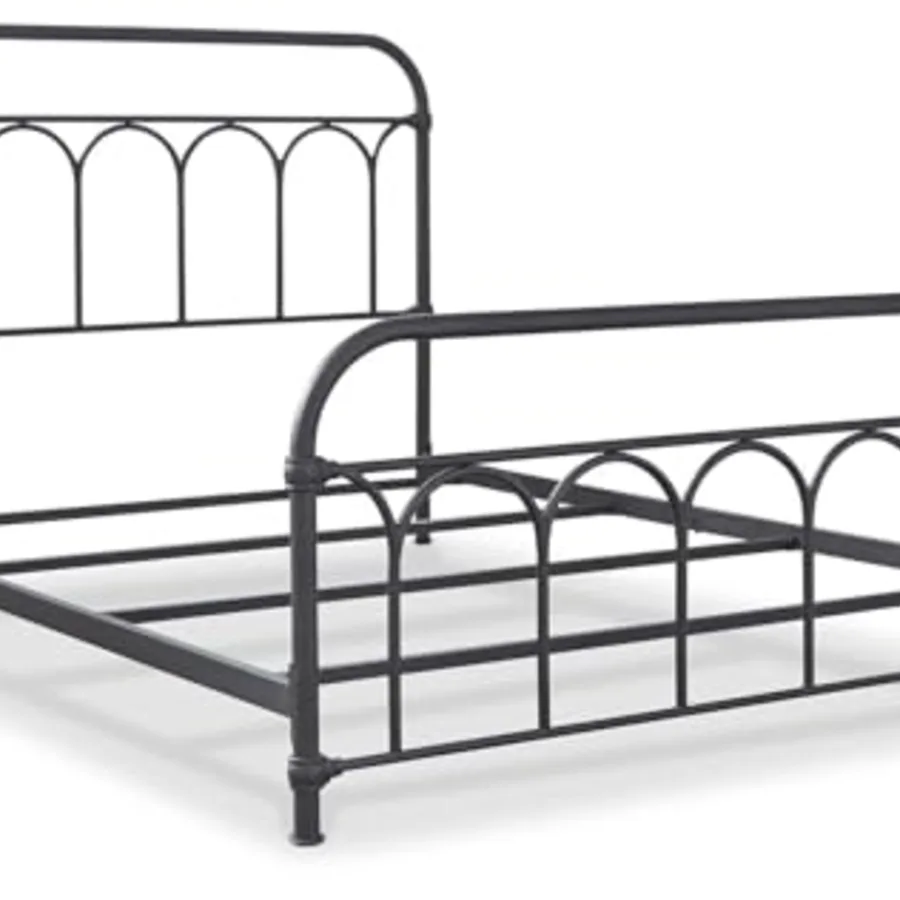 Nashburg Farmhouse Industrial Queen Metal Bed view 5