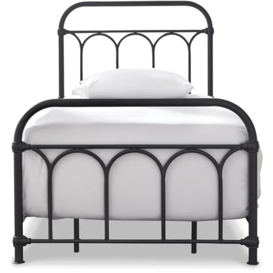 Nashburg Farmhouse Industrial Twin Metal Bed view 4