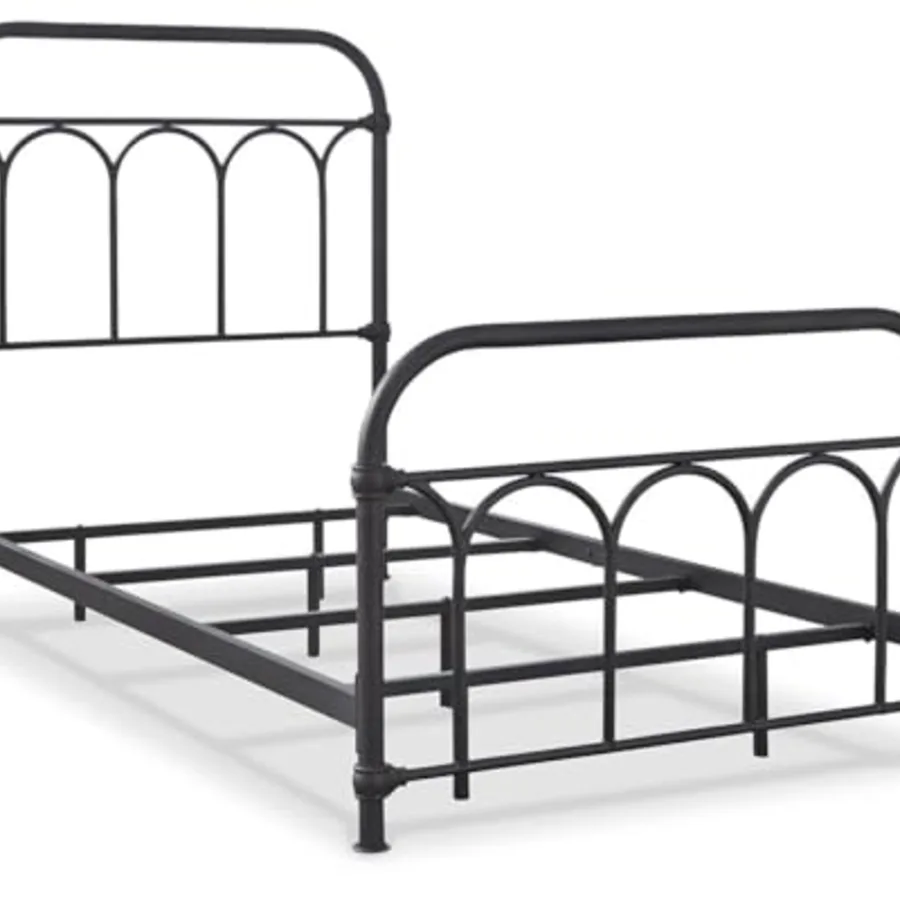 Nashburg Farmhouse Industrial Twin Metal Bed view 5